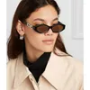 Okulary przeciwsłoneczne retro mała rama wielokątowa galaretka kota kobiety z metalowymi zawiasami okularami marki projektanta damskich Sun Uv400