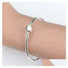 Copricapo all'ingrosso 925 Sterling Sier Bracciali M Snake Chain Fit Charm Bead Bangle Bracciale Gioielli fai da te Regalo per uomo Donna Drop Deli Dhv35