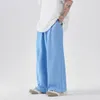 Herenbroek Oversized Wijde Pijpen Mannen Groen Blauw Wit Baggy Casual Streetwear Koreaanse Losse Rechte Heren Broek S-3XL