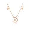 Choker Sterling Silber Stern Mond Halskette für Damen Sommer Light Luxury Small Crowd Collar Chain High Sense Style
