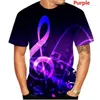 Men's T Shirts 2023 Fashion Piano Musical Note Printed Shirt Colorful 3D Sweatshirts FunnyUnisex Pullover Sportwear Hip Hop