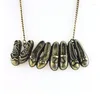 Pendant Necklaces Vintage Style Four Pairs Of Shoes Metal Antique Brass Long Chain Necklace For Women Retro Lady Fashion Jewelry