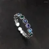 Wedding Rings Arrival Vintage Thai Silver Shiny Colorful CZ Zircon Star Ladies Engagement Ring For Women Hand Jewellery Accessories