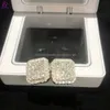 Pendientes de plata esterlina de joyería fina de moda personalizada Ice Out Vvs Moissanite pendiente de diamante para mujer