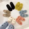 Slippers Fluffy slider fur fox fur fluffy fur cute soft and lovely women men's Saaboping comfortable Uwabaki all year round Z230805