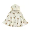 Jackets Infant Baby Girl Hooded Jacket with Cartoon Bear Pattern Loose Version Casual Style Spring Clothing Frock 0-3T R230805