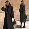 Trench da donna 2023 Cappotto da bavero di lana di grandi dimensioni per ragazze paffute invernali da donna 100,00 kg Soprabito alla moda dimagrante lungo sopra il ginocchio