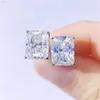Hochwertiger Bling-Diamant im Radiant-Schliff, 1 Karat, modischer Moissanit-Ohrring für Damen