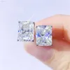 Boucles d'oreilles en moissanite à la mode pour femmes de haute qualité Bling Diamond Radiant Cut 1 Carat