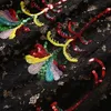 2023 Осенние черные птицы вышивающие кружевное платье с коротки