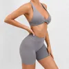 Survêtements pour femmes Ensembles de yoga d'été pour femmes Shorts Gym V Cut Pantalons Soutiens-gorge Soprts Leggings Fitness Mujer Dos Leggins Stretch 2 Pièces Entraînement