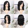 Loose Body Wave Curly Synthetic Hair Bob Wig Side Part Wigs for Black White Woman Cosplay Party Daily Use Heat Resistant Fiber