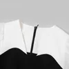 Robes décontractées broderie noir et blanc robe trapèze printemps été 2023 femmes Style coréen élégant col en v à manches longues OL