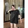 Basic & Casual Dresses Designer P family 22 spring summer new classic nylon triangle back drawcord design H-shaped slim versatile dress 0F3F