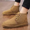 Boots Winter men's shoes Thermal fur snow boots Waterproof suede fur leather ankle Chelsea boot men's fluffy plush shoes Outdoor shoes Z230805