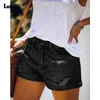 Kvinnors jeans Ladiguard 2023 Sexigt mode rippade denim shorts kvinnor sommar avslappnad kort bantning botten damer vintage strimlade byxor