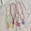 Pendant Necklaces Flower Pull String Choker Cloth Material Jewelry Birthday Gifts K3KF