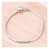 Copricapo all'ingrosso 925 Sterling Sier Bracciali M Snake Chain Fit Charm Bead Bangle Bracciale Gioielli fai da te Regalo per uomo Donna Drop Deli Dhv35