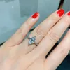 Fedi nuziali di fidanzamento in argento sterling 925 di lusso per donna Gioielli in platino con anello di diamanti simulato taglio marquise