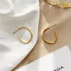 Brincos de tachas francês elegante simples linha irregular argola feminino coreano titânio aço 18 K joias banhadas a ouro hipoalergênico