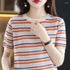 Frauen Blusen Mode Oansatz Gestrickte Casual Gestreifte Bluse Kleidung 2023 Herbst Alle-spiel Pullover Tops Lose Pendeln Hemd