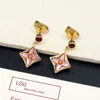 Luxury Designer Charm Earrings Woman Gold Stud Earings Pink Flower Fashion Jewelry Studs Earing Limited Design Jewlery Hoops Earring 238051C