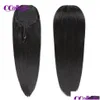 Queues de cheval Queue de cheval Extensions de cheveux humains Curly Dstring Straight Ccollege 8-30 Pouces Afro Kinky Drop Delivery Products Dhwtc