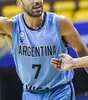 2023 الأرجنتين كرة السلة قمصان 7 Facundo Campazzo 14 Gabriel Deck 12 Marcos Delia 2 Maximo Fjellerup 8 Laprovittola 9 Nicolas Brussino 1