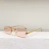 Designer Nuovo 2023 Nuovi occhiali da sole in metallo ovale Net Red Red Same Oval Fe40046 Occhiali da sole per occhiali da gatto personalizzati di qualità originale