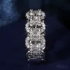 Luxusgeometrie Designer Shining Crystal Love Band Ringe für Frauen Hollow Charm Engagement Moissanite Bling Diamond Ring Schmuck Schönes Geschenk