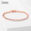 Wedding Jewelry Sets ZAKOL Brilliant Crystal Zirconia Earrings Necklace Bracelets 3pcs Set For Women Dress Accessaries FSSP412 230804