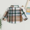 Jackets Toddler Plaid Shirt Jacket Warm Casual Lightweight Jacket with Pockets for Infant Baby Boy Spring Outwear 6M-5T R230805