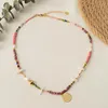 Pendant Necklaces Spring And Summer Retro Style Mix Match Pink Natural Stone Necklace Niche Design Fresh Water Short Pearl