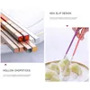 Bestek Sets 5Pairs Luxe Chinese Eetstokjes Rvs Herbruikbare Sushi Sticks Goud Met Geschenkdoos Metalen Voedsel 230804