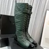 2023 designer de luxo Martin coxa-alta botas sexy mulheres couro genuíno superior múltiplas cores ao ar livre festa respirável bota senhora moda sapatos de conforto de salto baixo