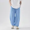 Herenbroek Oversized Wijde Pijpen Mannen Groen Blauw Wit Baggy Casual Streetwear Koreaanse Losse Rechte Heren Broek S-3XL