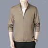 Jaquetas masculinas primavera masculina manga longa cáqui com zíper jaqueta oversize 3xl 4xl casual para escritório de negócios blusão simples casaco masculino agasalhos