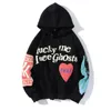 Harajuku Weirdo Graffiti lettre sweats à capuche imprimés hommes chanceux moi je vois des fantômes hommes sweat à capuche polaire pull Streetwear