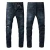 Мужские дизайнерские джинсы для мужчин мужские джинсы европейские джинсовые брюки мужские брюки для брюк-брюки байкерская вышивка, разорванная для тренда хлопковые джинсы, мужские брюки черные хип28-40