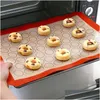 Baking Pastry Tools 42X29.5Cm Sile Aron Mat For Bake Pans Aroon Cookie Making Food Grade Nonstick Accessories Drop Delivery Home G Dhztw