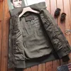 Jaquetas masculinas estilo militar primavera e outono jaqueta bombardeiro solta lavada agasalho masculino gola alta personalidade distintivo com zíper casaco tops