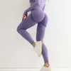 2022 Sömlös stickad fitness Yoga Pants Gym kvinnors höga midja och höfter täta persika skinkor nakna leggings