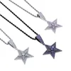 Мода 3 цвета 5-точки звезды Вращаемое шарм подвесное ожерелье Хип-хоп женщины