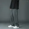 Mäns jeans 2023 Spring Korean Fashion Blue Pink White Street Style Hip Hop Baggy Denim Pants rakt ben bred
