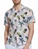 Camisas Casuais Masculinas Tropic Leaf Print Moda Homens Camisa Havaiana Vocação Praia Blusa Aloha Lapela Cuba Blusas Vestuário