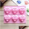 Bakningsformar 6 Cavity Diamond Love Heart Sile Mod Cake Decorating Tools Mold Bakware Form For Soap Mousse PASKE Drop Delivery Hom Dhwz8