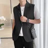 Coletes Masculinos Legíveis Sólidos Masculinos Caimento Solto Colete Masculino Colete Colete Masculino Gilet Homme Jaqueta Casual Sem Mangas