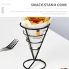 Servis uppsättningar Cone Snack Holder Pommes Fries Cups Restaurant Basket Chips Stand Serving Rostfritt stål
