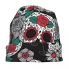 Beralar Şeker Kafatası Ölü Bonnet Şapkaları Günü Serin Kayak Kafataları Beanies Hat Gotik Meksika Erkekler Kadınlar Örmek Sıcak Çift Kullanım Kapağı