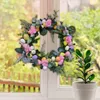 Decorative Flowers Artificial Easter Wreath Props With Colorful Egg Wreaths For Indoor Outdoor Outside